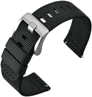 ANNEFIT Quick Release Watch Bands, Military Nylon Watch Strap for Men, Multiple Colors & Width (18mm, 19mm, 20mm, 22mm, 24mm)