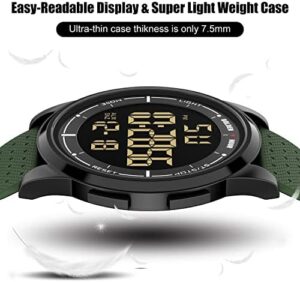 GOLDEN HOUR Ultra-Thin Minimalist Sports Waterproof Digital Watches Men with Wide-Angle Display Rubber Strap Wrist Watch for Men Women - Image 3