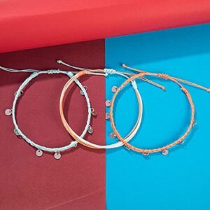 FANCY SHINY String Ankle Bracelets Waterproof Rope Anklets Braided Beach Boho Coin Anklets Cute Friendship Foot Jewelry for Women - Image 6