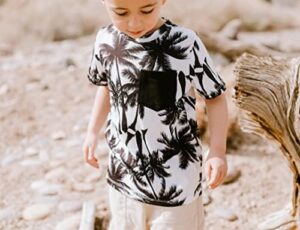 GERU Boy Shorts Sets Hawaiian Outfit Kid Leaves Floral Short Sleeve Shirt Top+shorts Suits - Image 4