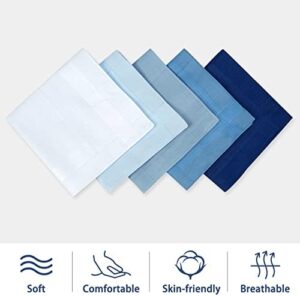 Selected Hanky 100% Pure Cotton Handkerchiefs with Stiching Assorted Color, 5 Colors - Image 3