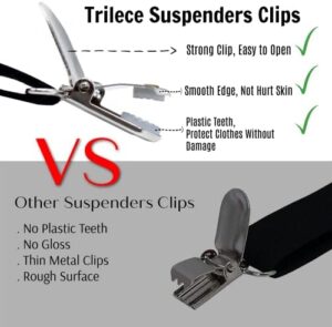 trilece Suspenders for Men - Adjustable Y Back Men's Women's Costume Tuxedo Dress Suspenders - Heavy Duty Strong Clips - Image 3