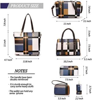 2E-youth Designer Purses and Handbags for Women Satchel Shoulder Bag Tote Top Handle Bag - Image 3