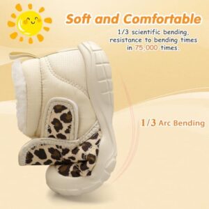 QFH Baby Boys Girls Winter Warm Shoes Cozy Fleece Snow Boots Toddler Non-Slip Walking Shoes Infant Outdoor Water Resistance Faux Fur Booties - Image 5