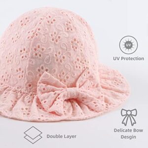 Bow Baby Girls Summer Hat Flower Toddler Girls Sun Hat Cotton Breathable Infant Hat - Image 6