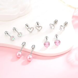 Hypoallergenic Earrings for Girls Surgical Stainless Steel Hoop Earrings Screw Back for Women - Image 4