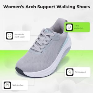 QAUPPE Wide Toe Box Shoes Women Arch Support Walking Sneakers Tennis Sneakers Orthotic Plantar Fasciitis Shoes US 6-11 - Image 2