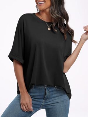 ANRABESS Women's Oversized T Shirts Short Sleeve Crewneck Summer Tops Casual Loose Basic Tee Shirts 2025 Trendy Clothes - Image 6