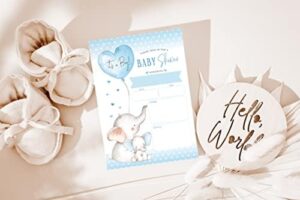 Your Main Event Prints Boy Elephant Baby Shower Invitations - Peanut Baby Shower Invites with Diaper Raffle Cards - Sprinkle - 20 Invites Including Envelopes - Image 6