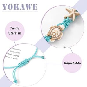 Yokawe Boho Anklets Bracelets Blue Turtle Starfish Anklet String Bracelet Summer Beach Waterproof Barefoot Sandals Foot Jewelry for Women - Image 5