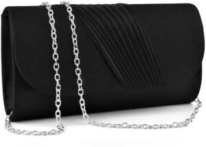 TINDTOP Clutch Purses for Women (Silver Chain), Formal Party Clutch Bags Sparkling Shoulder Envelope Handbags