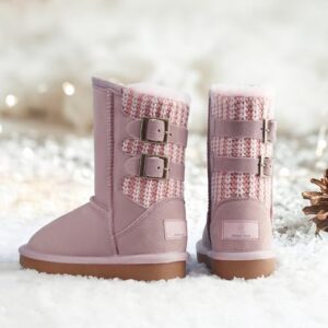 DREAM PAIRS Girls Boys Winter Boots Faux Fur Lined Mid Calf Kids Snow Tall Shoes FuzzyChic Kid's Buckle for Little Kid/Big Kid - Image 3