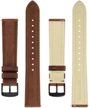 BISONSTRAP Extra Long Watch Bands 20mm 22mm, Leather Watch Straps for Men, XL Replacement Strap for Large Wrists - Image 2