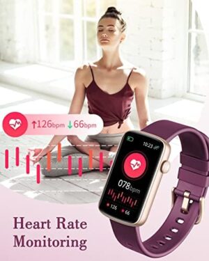 Smart Watches for Women Compatible with iPhone Android Phones, LYNN2 Women's Watch Fitness Tracker Watch Reloj para Mujer with Heart Rate Monitor Pedometer Sleep Tracker Waterproof Purple - Image 5