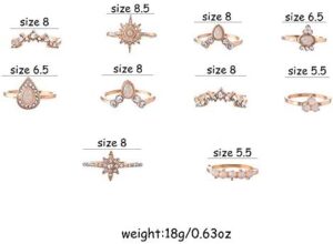 CSIYANJRY99 Cute Rings for Women Teens Gifts Trendy Stuff Stackable Knuckle Rings Set Fashion Things Christmas Gifts Stocking Stuffers Boho Vintage Crystal Aesthetic Jewelry - Image 4