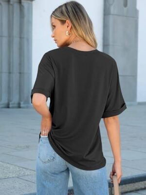 ANRABESS Women Oversized T Shirts Short Sleeve Summer Tops Casual Loose Basic Tee Shirts 2025 Trendy Clothes with Pocket - Image 4