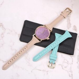 HARFINGTON Multi-color Genuine Leather Watch Band Quick Release Elegant Slim Thin Top Grain Replacement Wristband Strap for Watch & Smartwatch - Image 6