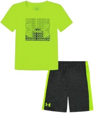 Under Armour Boys' Short Sleeve Tee and Short Set, Lightweight and Breathable