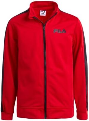 Fila Boys' Tracksuit Set - 3 Piece Performance Tricot Jacket Athletic Pants and Graphic Tee Activewear Set (Sizes: 2T-4) - Image 6