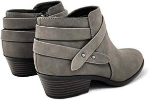 Soda SWEETEN Women's Fashion Closed Toe Multi Strap Ankle Bootie Block Heel (Wide Fit Available) - Image 4