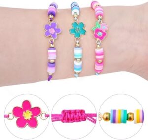 12 Pcs Kids Bracelet for Girls Toddler Jewelry Groovy Flower Princess Party Favors Friendship Bracelets Adjustable Pretend Play Goodie Bag Classroom Reward - Image 8