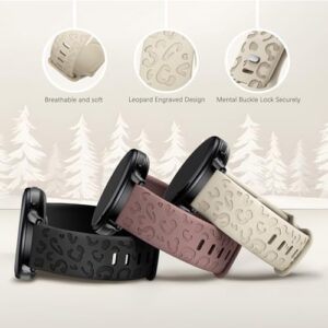 18mm 20mm 22mm Leopard Engraved Silicone Watch Band Compatible With Garmin Venu/Venu Sq/Vivoactive 5&3 (20mm), Garmin Venu 2S/Venu 3S/Vivoactive 4S (18mm), Garmin Venu 2&3/Vivoactive 4 (22mm) - Image 3