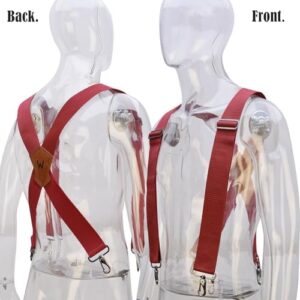 WELKINLAND 2Inch-Wide Red Suspenders, Heavy-Duty adjustable suspenders, X shape suspenders, Mens suspenders for jeans, Work suspenders for men, Men suspenders with hooks - Image 7