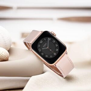 WFEAGL Compatible with Apple Watch Band 41mm 40mm 38mm 45mm 46mm 44mm 42mm Women, Top Genuine Leather Band Replacement Strap for iWatch Band Series SE SE2 10 9 8 7 6 5 4 3 2 1 - Image 3