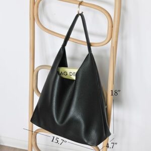 HOXIS Hobo Bags for Women Soft Vegan Leather Shoulder Handbag Slouchy Tote Purses - Image 4