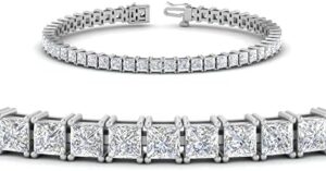 5 Carat TO 18 Carat Princess Cut Lab Grown Diamond Basket Tennis Bracelets Clarity 14K Solid Gold (SI2) Color (G - H)