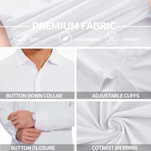 Men's Long Sleeve Casual Button Down Shirts Untucked Shirts for Men Business Stretch Wrinkle Free Dress Shirt - Image 5