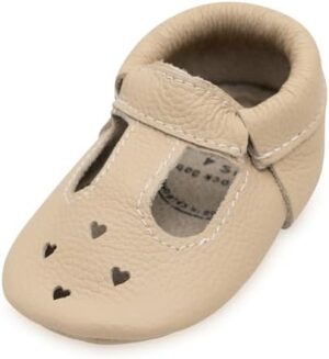 BirdRock Baby Mary Jane Moccasins - Genuine Leather Soft Sole Baby Girl Shoes for Newborns, Infants, Babies, and Toddlers