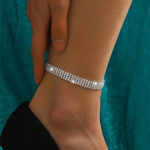 Silver Ankle Bracelets for Women Gold Anklets for Women Waterproof Stainless Steel Link Chain Anklet Tennis Rhinestone Diamond Anklets for Women Heart Butterfly Anklets for Women Summer Beach Foot Jewelry - Image 7