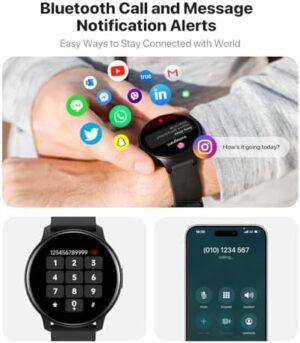 Smart Watch, HD Smartwatch for Men Women (Answer/Make Calls), Fitness Watch with 100+ Sport Modes, IP68 Waterproof/Heart Rate/Sleep Monitor, Activity Trackers for iOS/Android - Image 2