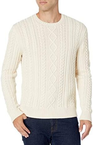 Amazon Essentials Men's Long-Sleeve 100% Cotton Fisherman Cable Crewneck Sweater - Image 3