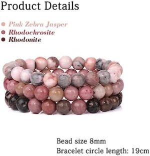 3 PCS Healing Crystal Bracelets for Women 8mm Natural Stone Beaded Stretch Bracelet Amethyst Jewelry Gifts - Image 5