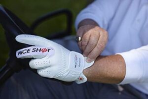 Nice Shot The Bird Men's Golf Glove in Premium White Cabretta Leather - Image 3