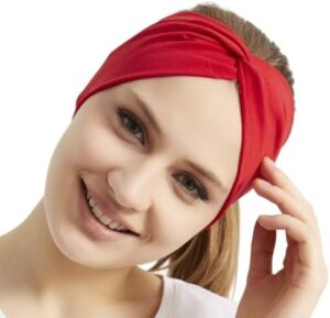 Women's Stretchy Knotted Headbands, Solid Color, Non-Slip for Yoga, Workout, Running