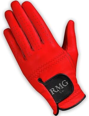 Premium Red Cabretta Leather Golf Glove for Men | Available in Left and Right Hand