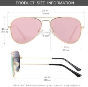 Kids Polarized Aviator Sunglasses for Little Girls Boys Juniors Teenagers, Two Sizes 50MM 52MM - Image 6