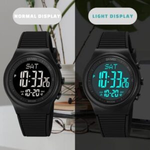 CakCity Digital Watch for Women Waterproof Stopwatch Sports Watches for Mens and Womens Unisex Outdoor Rubber Strap Multifunction Wristwatch with Luminous Display - Image 2