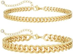 Foxgirl Gold Ankle Bracelets for Women 14K Gold Plated/Silver Anklets for Women Waterproof Minimalist Cuban Link Anklets Set Dainty Layered Ankle Bracelets Anklets for Women Gold Anklet Jewelry Gifts - Image 9