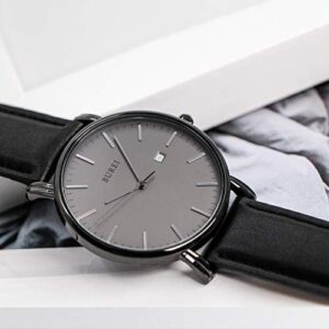 BUREI Men Wrist Watches Fashion Minimalist Analog Leather Quartz Waterproof Watches for Men - Image 3