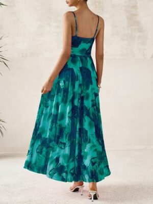 BTFBM Women Summer Floral Maxi Dresses Elegant Spaghetti Strap Dress Printed Party Dress Beach Long Dresses - Image 3