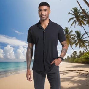 Men's Cuban Guayabera Shirt Short Sleeve Button Down Casual Untucked Dress Summer Beach Vacation Shirts - Image 8