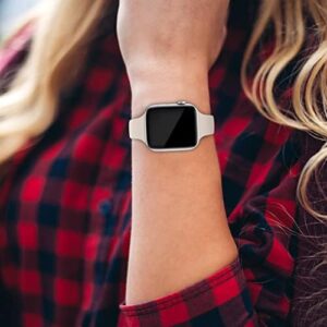 Acrbiutu Thin Slim Band Compatible with Apple Watch 38mm 40mm 41mm 42mm 44mm 45mm 46mm 49mm, Replacement Silicone Sport Strap for iWatch Series 10/9/8/7/6/5/4/3/2/1 Ultra SE Women Men, Starlight - Image 6