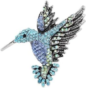 Bird Hummingbird Brooch for Women - Elegant Vintage Hummingbird Rhinestone Bird Pin Jewelry for Women