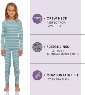 Rocky Thermal Underwear for Kids, Girls Thermals Top and Bottom Set, Long Johns Underwear, Base Layer for Cold weather/skiing - Image 2