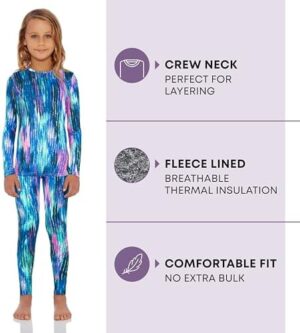 Rocky Thermal Underwear for Kids, Girls Thermals Top and Bottom Set, Long Johns Underwear, Base Layer for Cold weather/skiing - Image 2