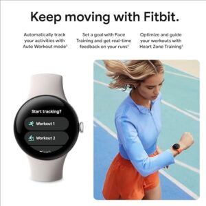 Google Pixel Watch 2 (Previous Model) with the Best of Fitbit - Heart Rate Tracking, Stress Management, Safety Features - Android Smartwatch - Champagne Gold Aluminum Case - Hazel Active Band - Wi-Fi - Image 7